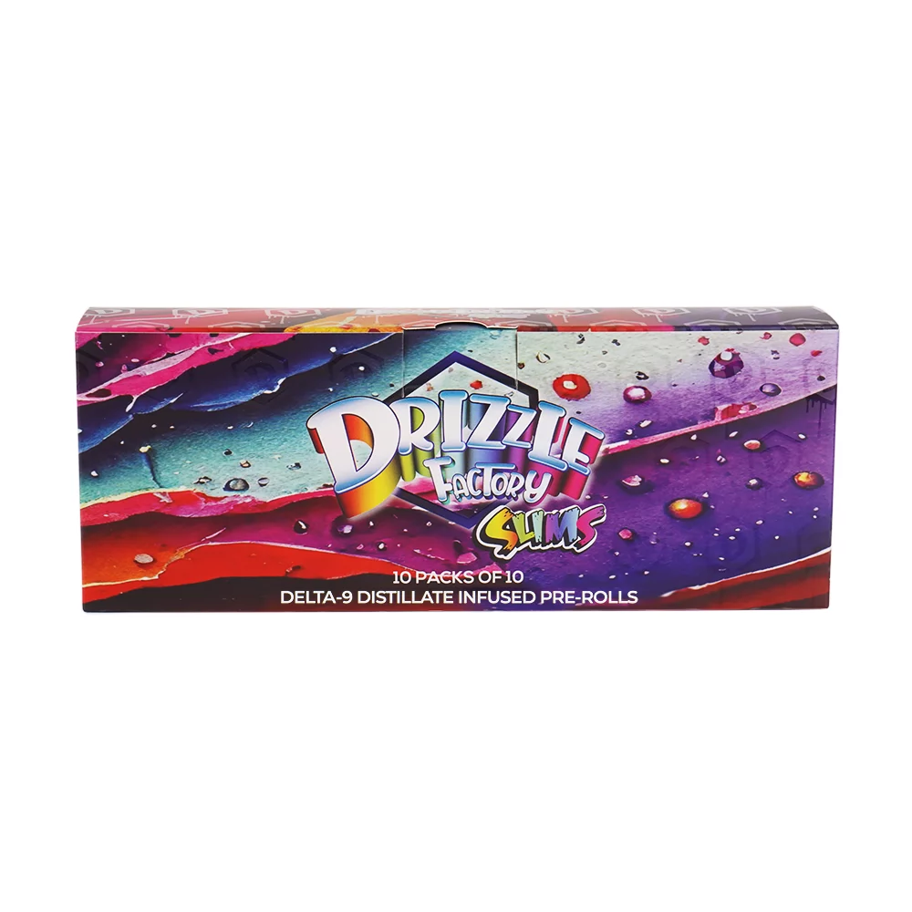 Drizzle – D9 Distillate Pre-Rolls (Carton: 10 Packs of 10) — batch DRIZZLE-D9-PREROLLS-10X10