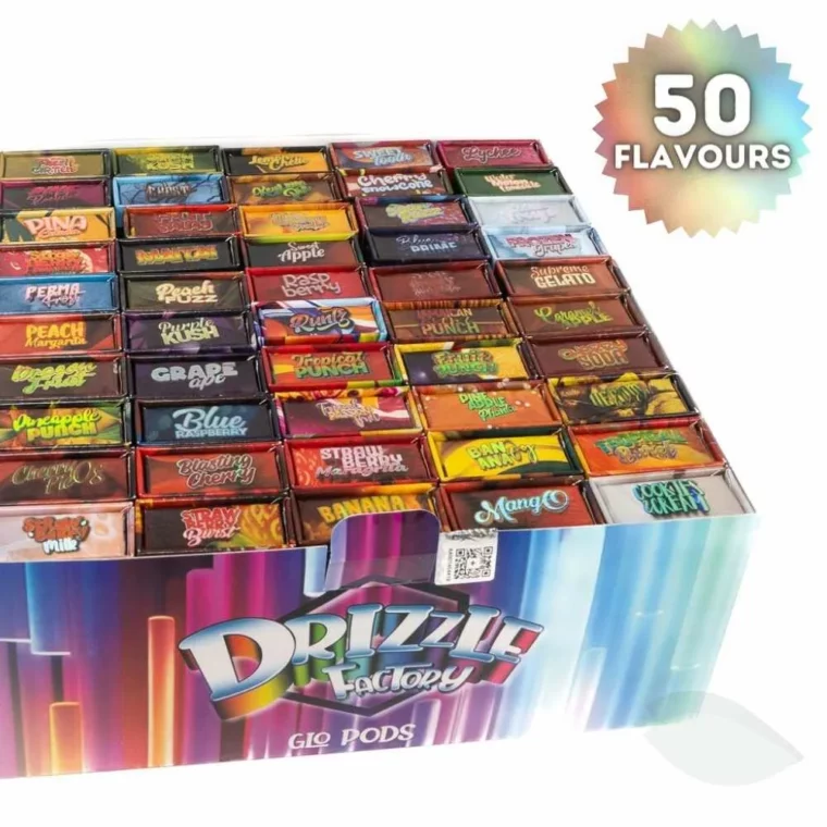 Drizzle – Glo Pods (Box of 50 x 1.1g) — batch DRIZZLE-GLO-PODS-50X1.1G