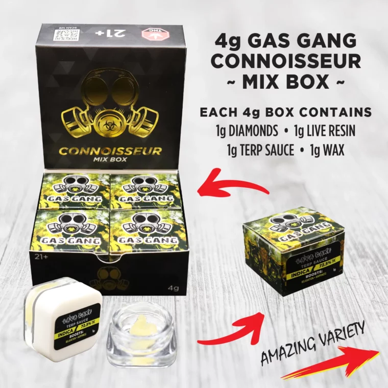Gas Gang – Connoisseur Mix Box (Live Resin, Wax, Terp Sauce, Diamonds) — batch GAS-GANG-CONNOISSEUR-MIX-BOX
